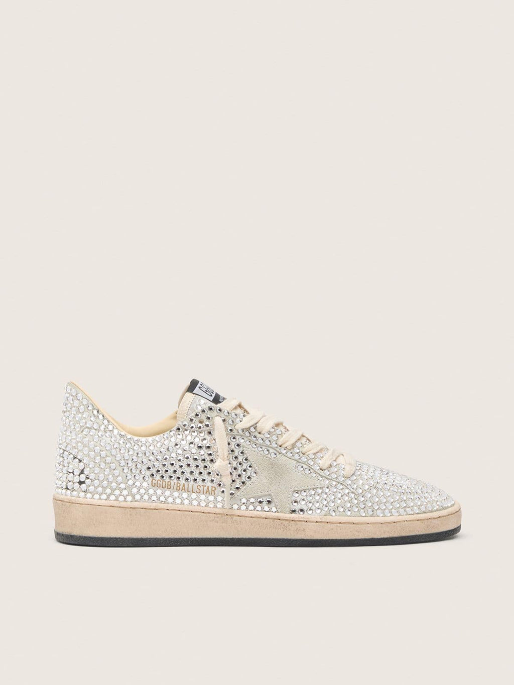 Golden Goose Ball Star Donna  con Cristalli Swarovski e Stella in Suede Grigio
