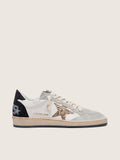 Golden Goose Ball Star Donna  in Nappa e Suede con Stella in Glitter e Talloncino Nero