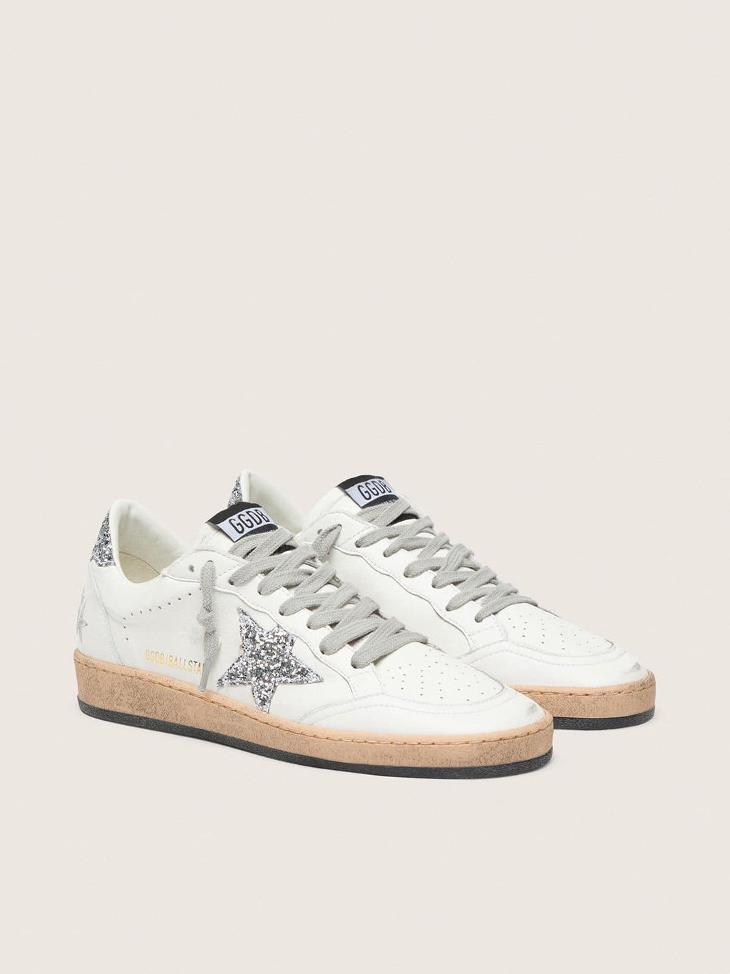 Golden Goose Ball Star Wishes Donna in Nappa con Stella e Talloncino Glitter