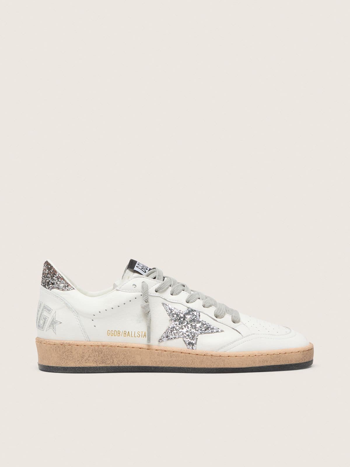 Golden Goose Ball Star Wishes Donna in Nappa con Stella e Talloncino Glitter