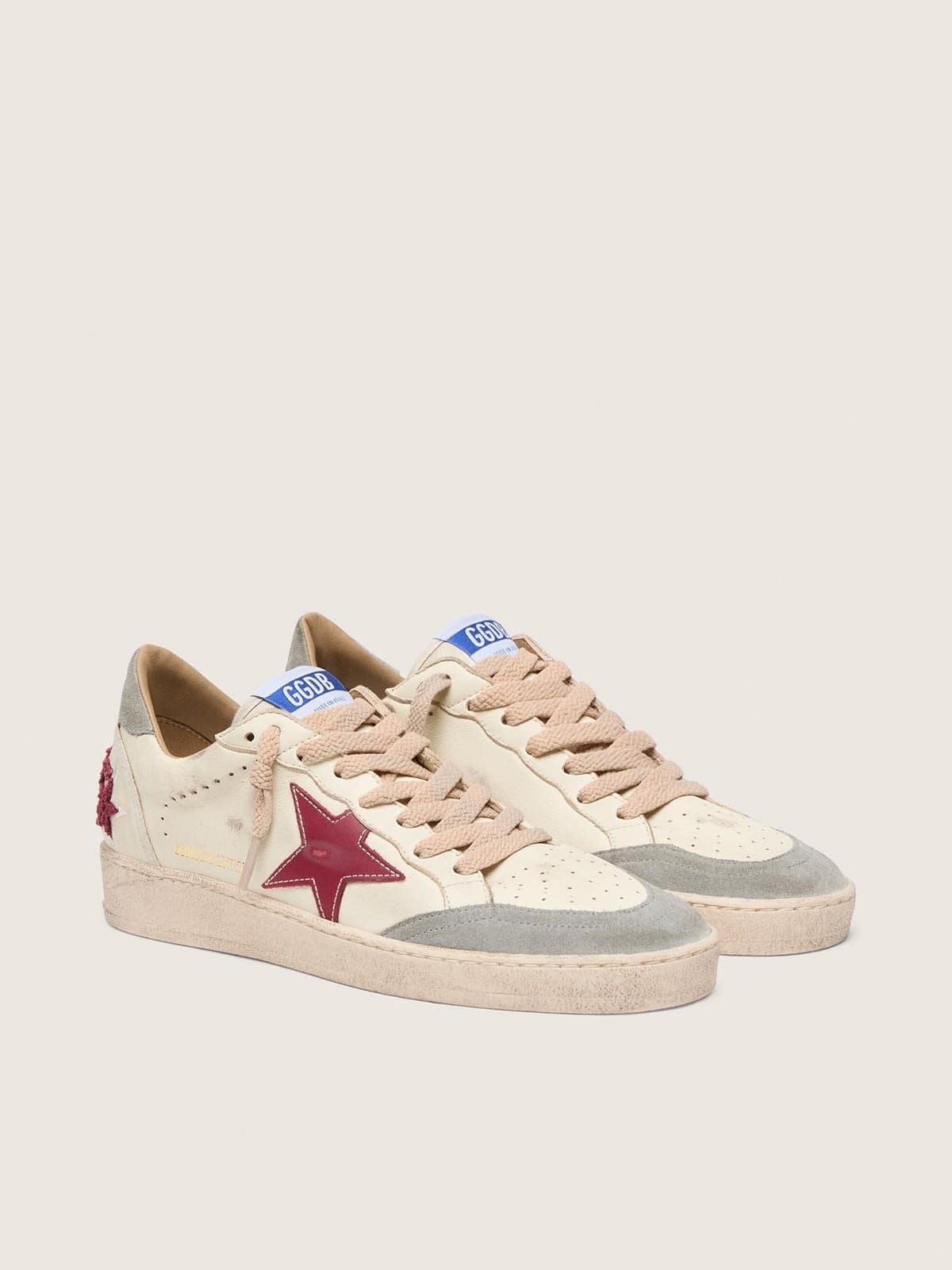 Golden Goose Ball Star Donna Ltd in Nappa con Stella in Pelle e Talloncino in Suede Argento