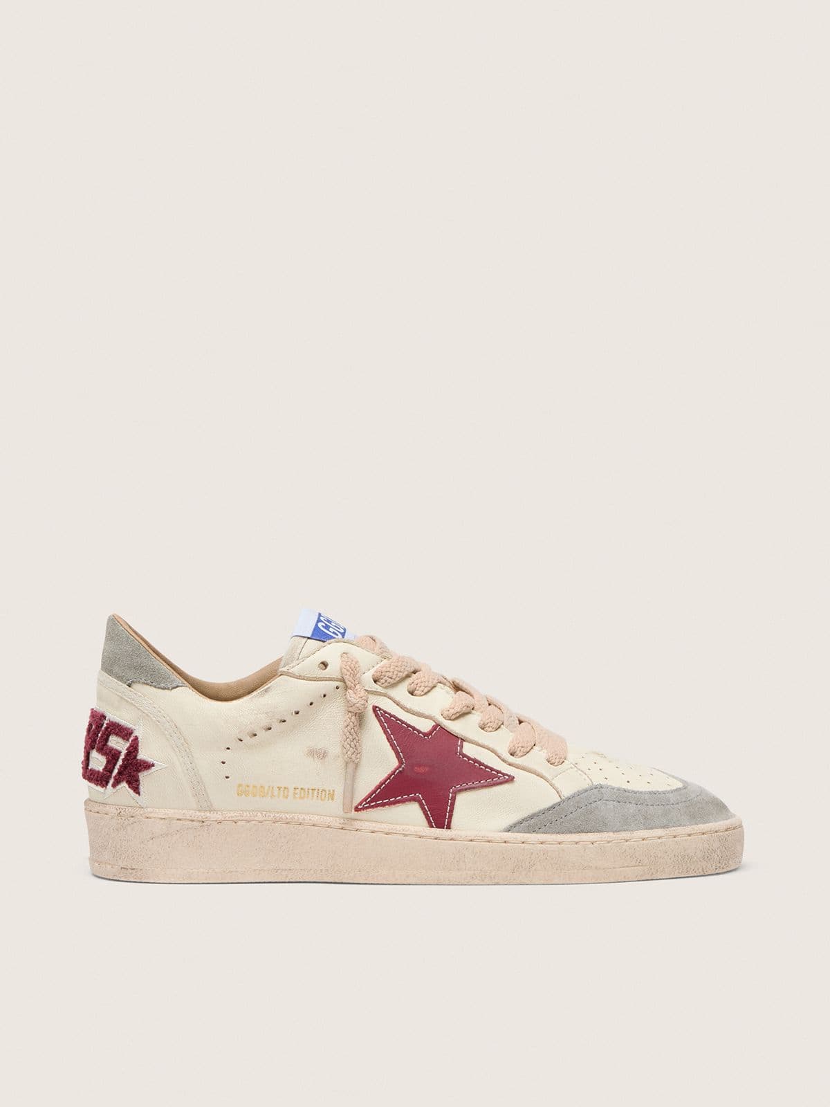 Golden Goose Ball Star Donna Ltd in Nappa con Stella in Pelle e Talloncino in Suede Argento