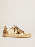 Golden Goose Ball Star Donna in Nappa e Suede con Stella in Cavallino e Talloncino Laminato