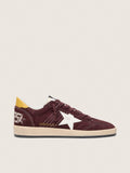 Golden Goose Ball Star Donna in Nabuk Cioccolato con Stella e Talloncino in Pelle