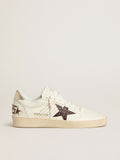 Golden Goose Ball Star con Stella in Pelle con Stampa Cocco Bordeaux e Talloncino Oro
