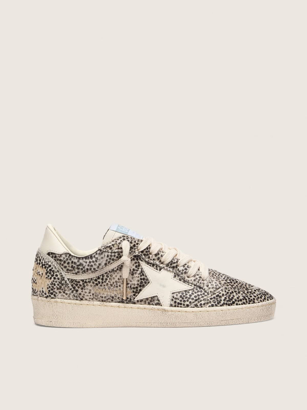Golden Goose Ball Star Ltd Donna in Cavallino Leo con Stella in Pelle Color Crema