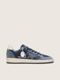 Golden Goose Ball Star Ltd Donna in Pelle Blu Scuro con Stella in Cristalli Swarovski Azzurri e Inserti in Suede