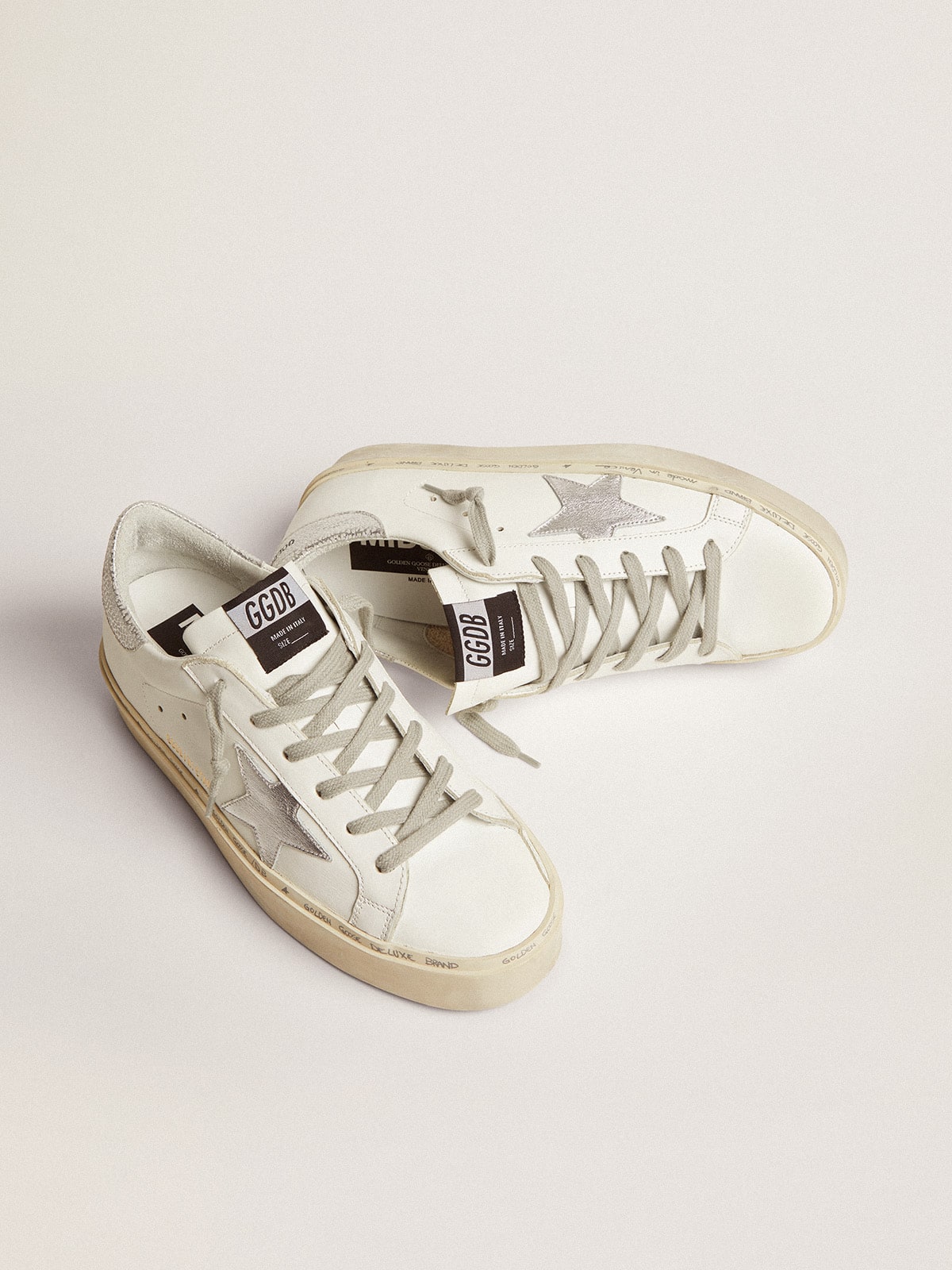 Golden Goose Hi Star Donna con Stella e Talloncino in Argento Metallizzato
