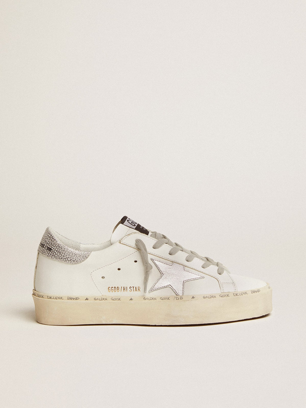 Golden Goose Hi Star Donna con Stella e Talloncino in Argento Metallizzato
