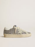 Golden Goose Hi Star Donna in Glitter Argento con Stella in Suede e Talloncino Bianco