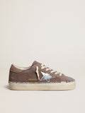 Golden Goose Hi Star Donna in Suede con Stella in Pelle Argento e Talloncino in Pelle