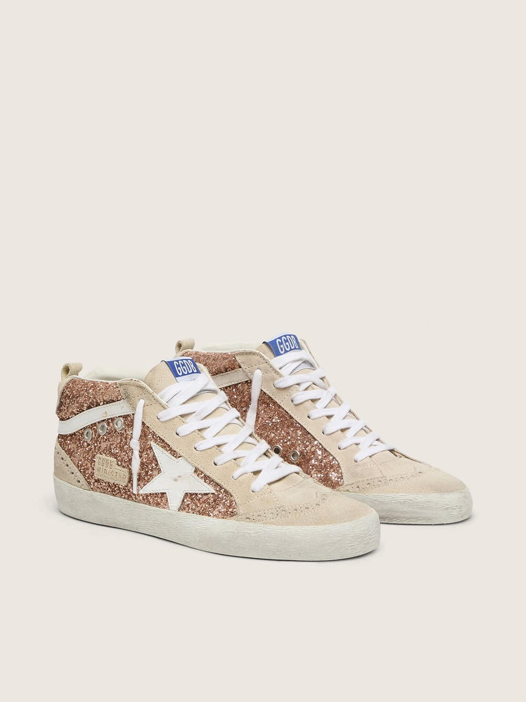 Golden Goose Mid Star Donna con Glitter Rosa