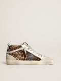 Golden Goose Mid Star Donna in Cavallino Leo con Stella Nera e Virgola Argento
