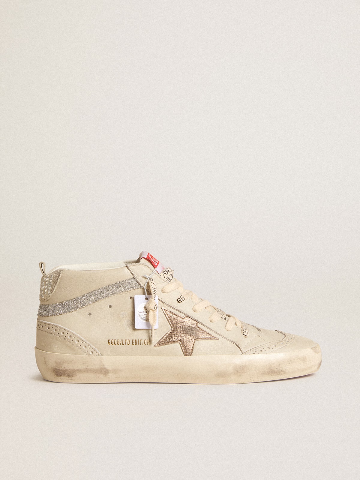 Golden Goose Mid Star Donna Ltd con Stella in Pelle Bronzo e Virgola in Cristalli Swarovski