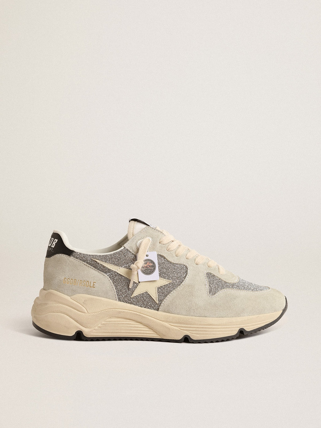 Golden Goose Running Sole Donna Impreziosita da Cristalli Swarovski e Stella Avorio
