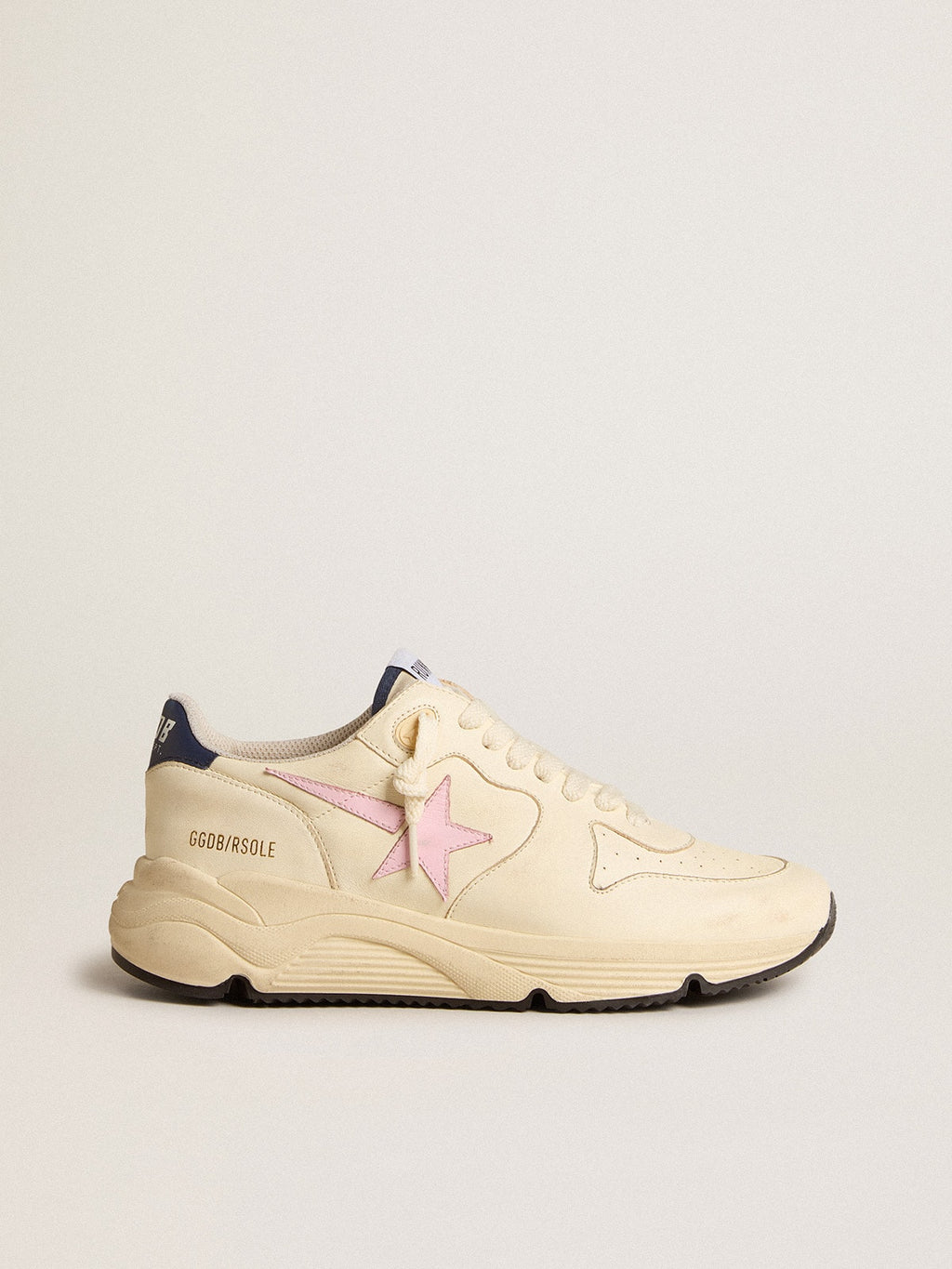 Golden Goose Running Sole Donna in Nappa con Stella in Pelle Rosa e Talloncino in Pelle Blu