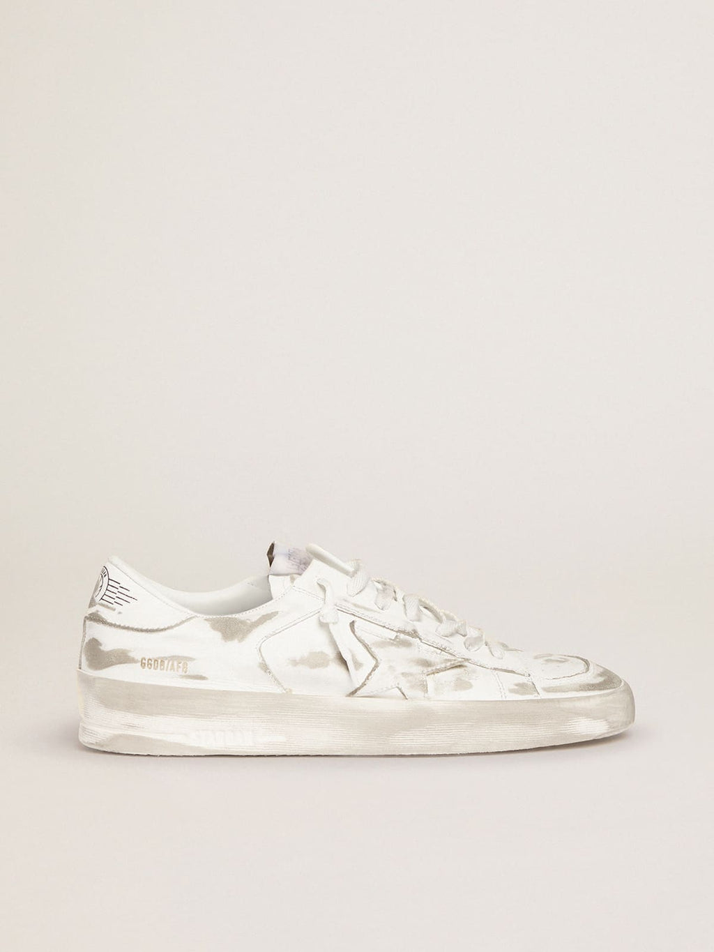 Golden Goose Sneakers Stardan Bianche in Pelle Trattamento Lived in
