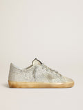Golden Goose Super-Star Donna in Nabuk Bianco Vissuto e Cristalli Swarovski