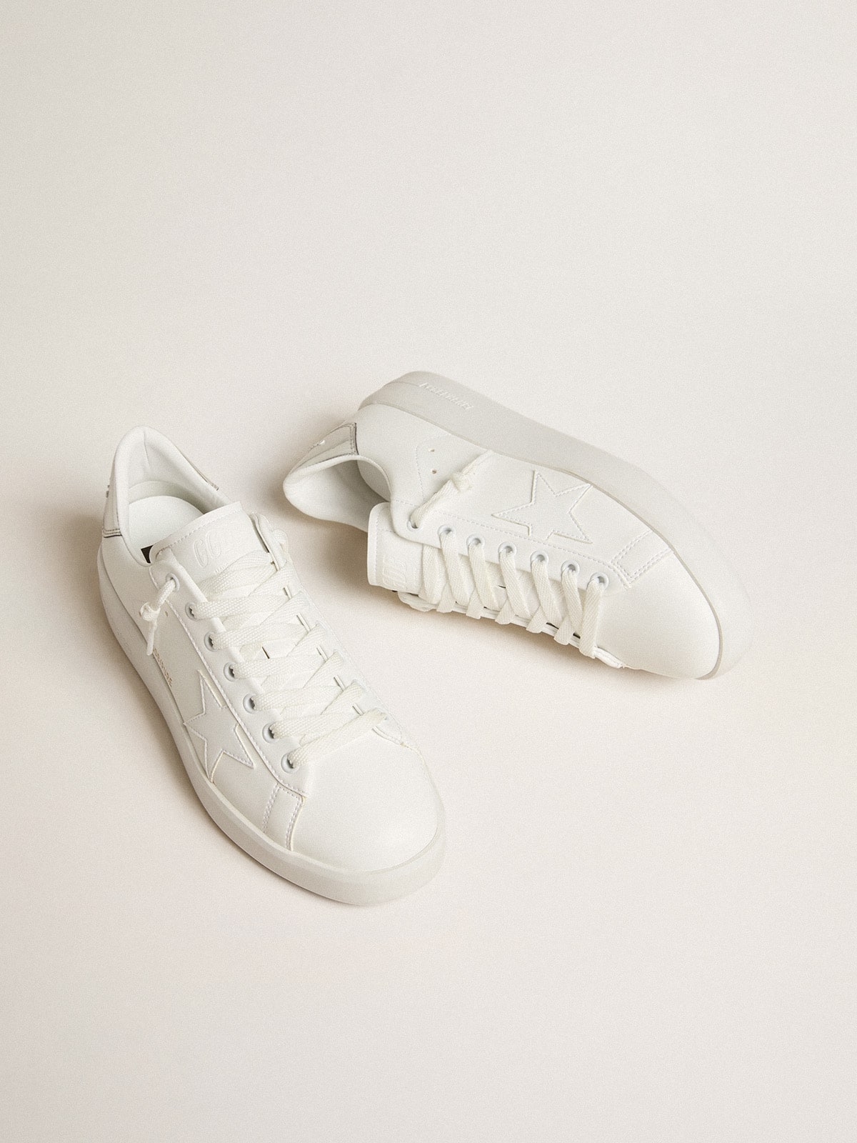 Golden Goose Purestar Donna Bio Based con Stella Bianca e Talloncino Effetto Specchio