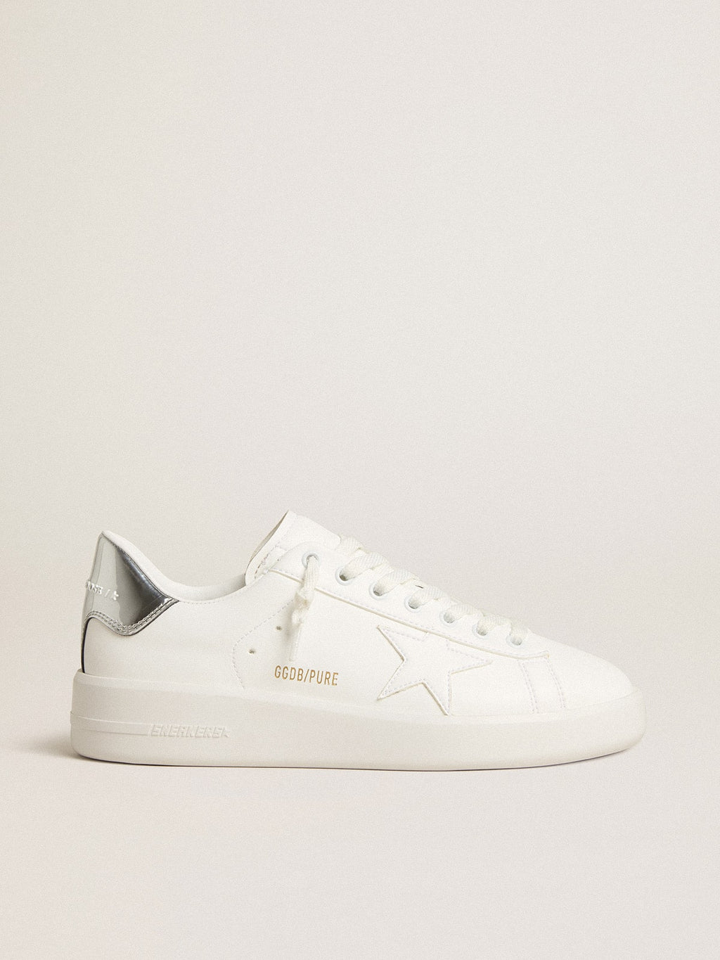 Golden Goose Purestar Donna Bio Based con Stella Bianca e Talloncino Effetto Specchio