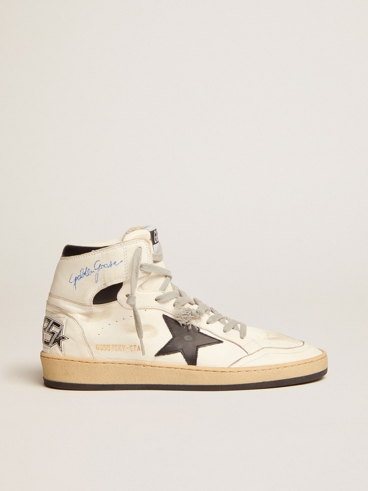 Golden Goose Sky Star Donna con Firma Sulla Caviglia e Inserti Neri