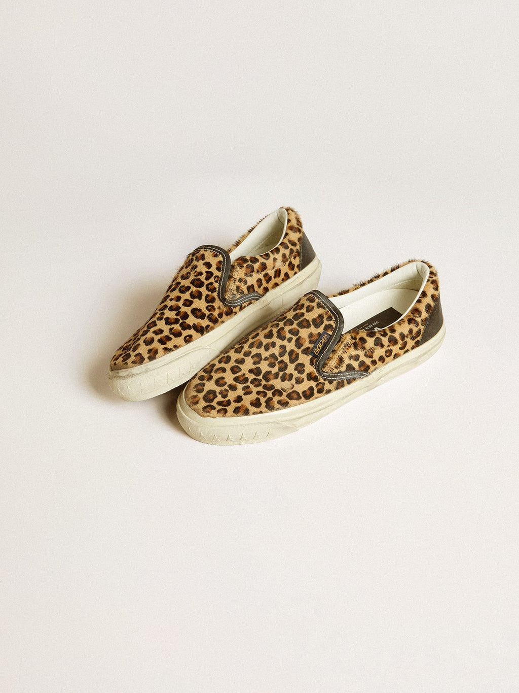Golden Goose Vce Penstar Donna in Cavallino Leopardato con Talloncino in Pelle Nera