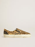Golden Goose Vce Penstar Donna in Cavallino Leopardato con Talloncino in Pelle Nera