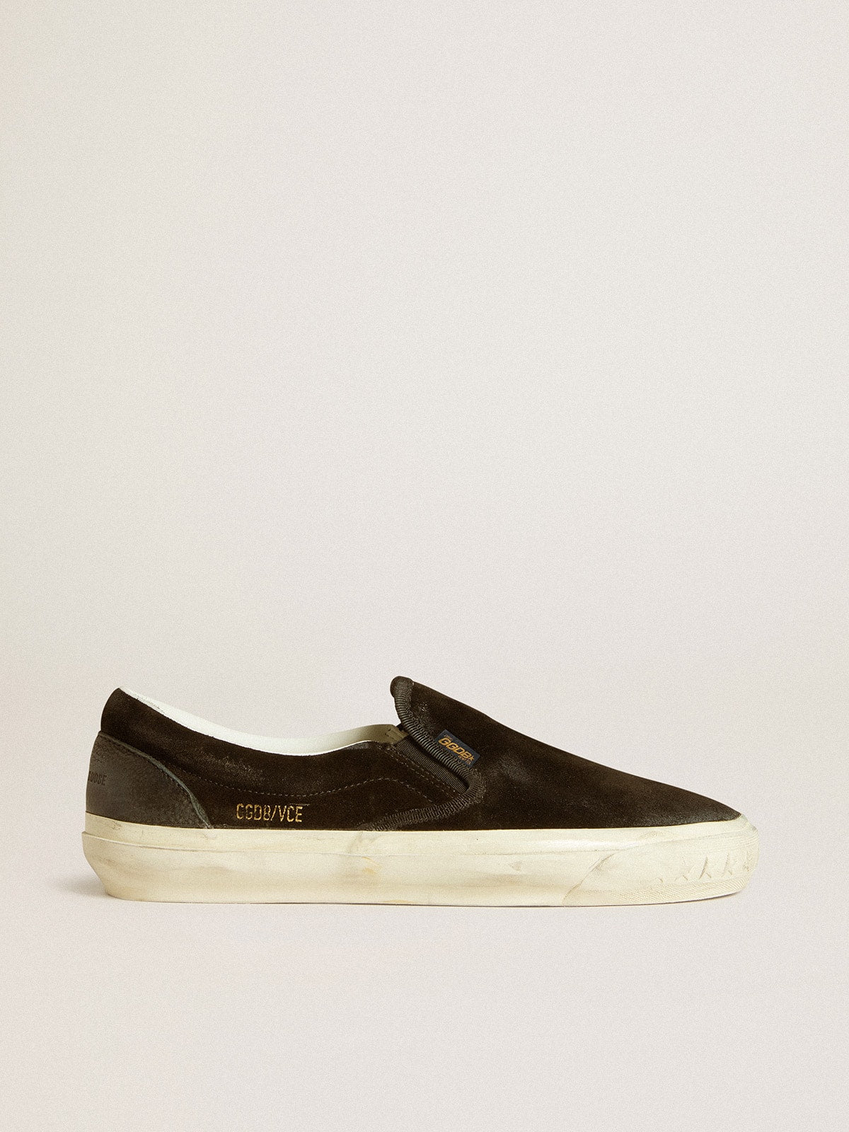 Golden Goose Vce Penstar Donna in Suede Nero con Talloncino in Pelle Nera