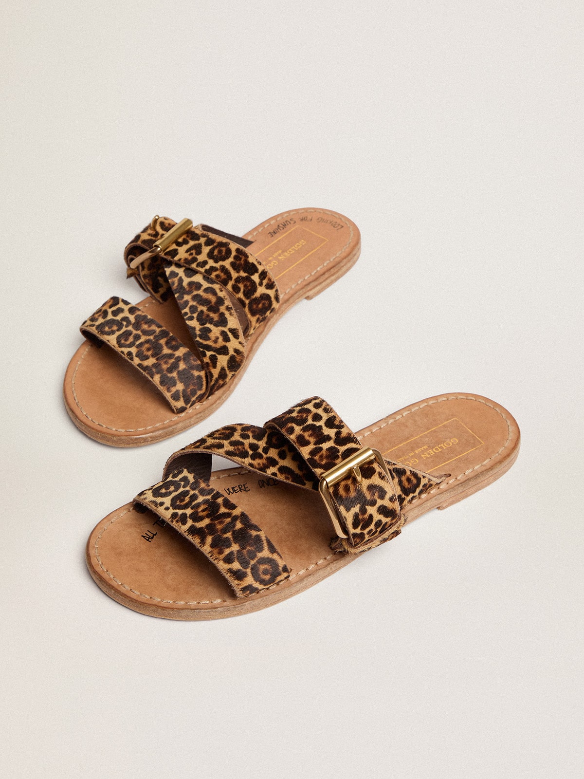 Golden Goose Sandali Bassi Margaret Donna in Cavallino Leopardato