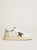 Golden Goose Stardan Donna in Nappa con Stella in Glitter e Talloncino in Pelle Laminata