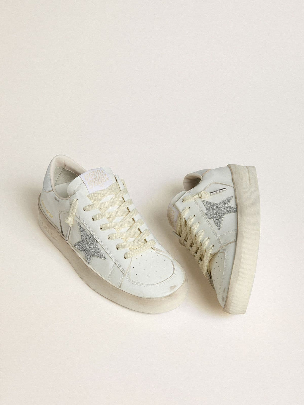 Golden Goose Stardan Donna Ltd con Stella in Cristalli Swarovski e Talloncino in Pelle Laminata