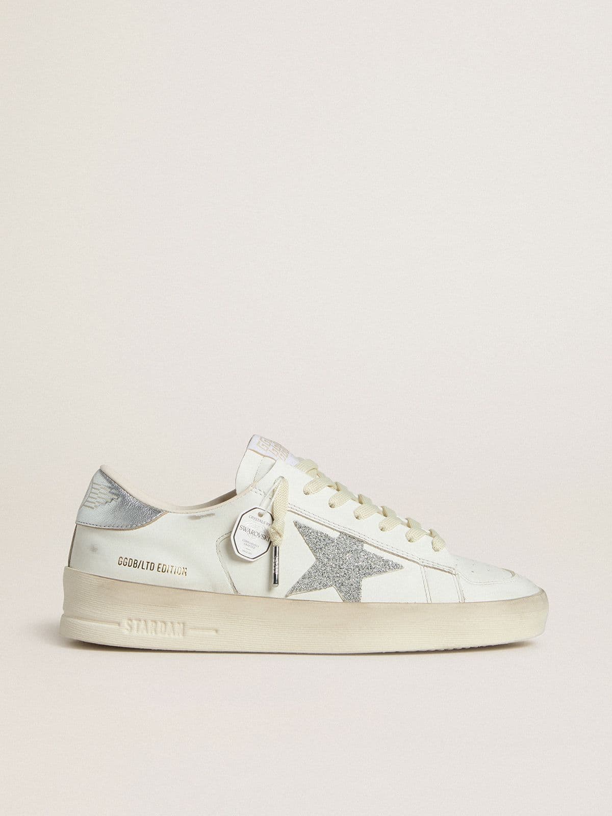 Golden Goose Stardan Donna Ltd con Stella in Cristalli Swarovski e Talloncino in Pelle Laminata