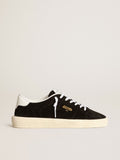 Golden Goose Tennis Donna in Suede Nere con Talloncino in Pelle Bianca