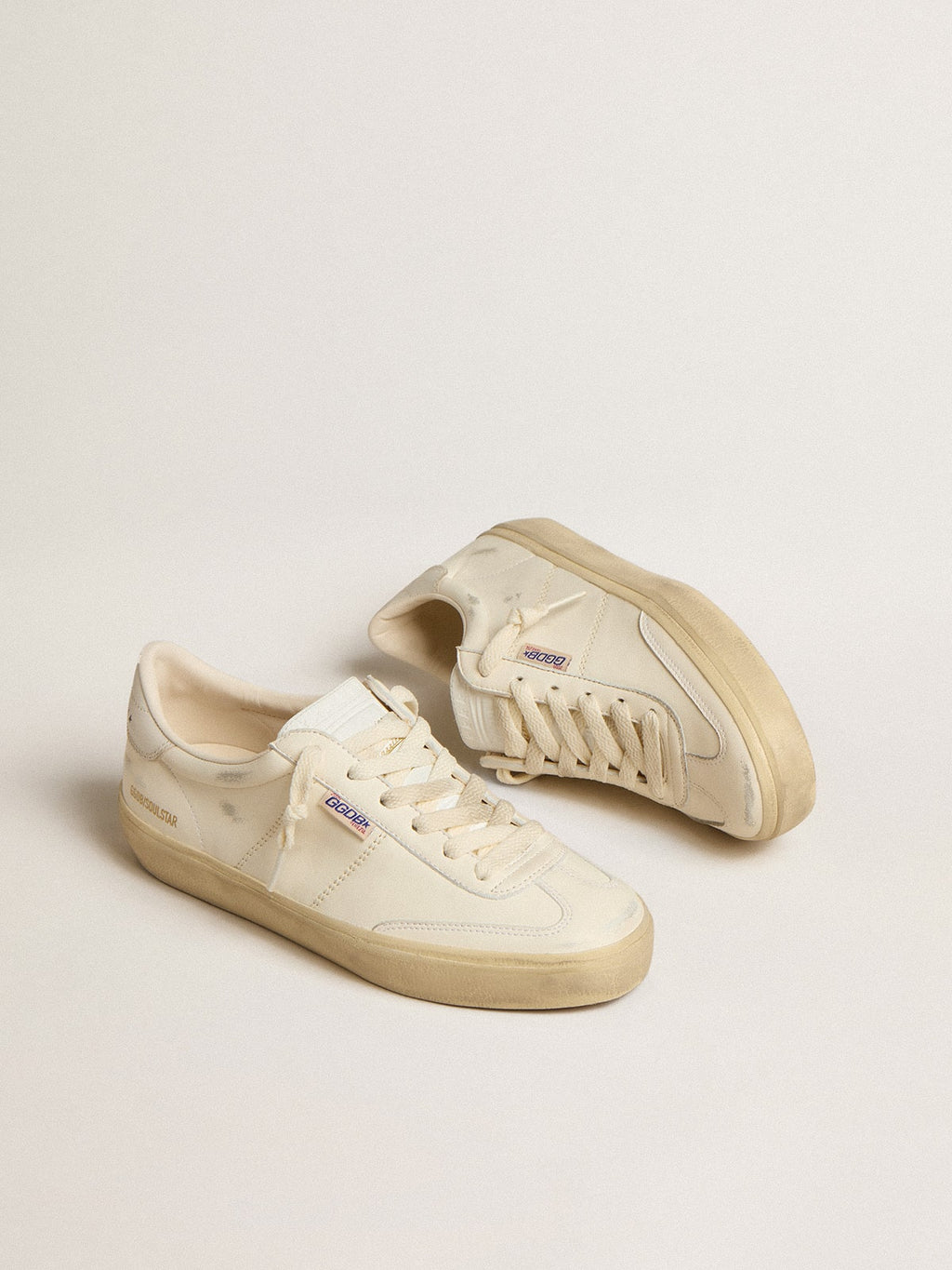Golden Goose Soul Star Donna in Nappa Bianca con Talloncino in Pelle Bianca
