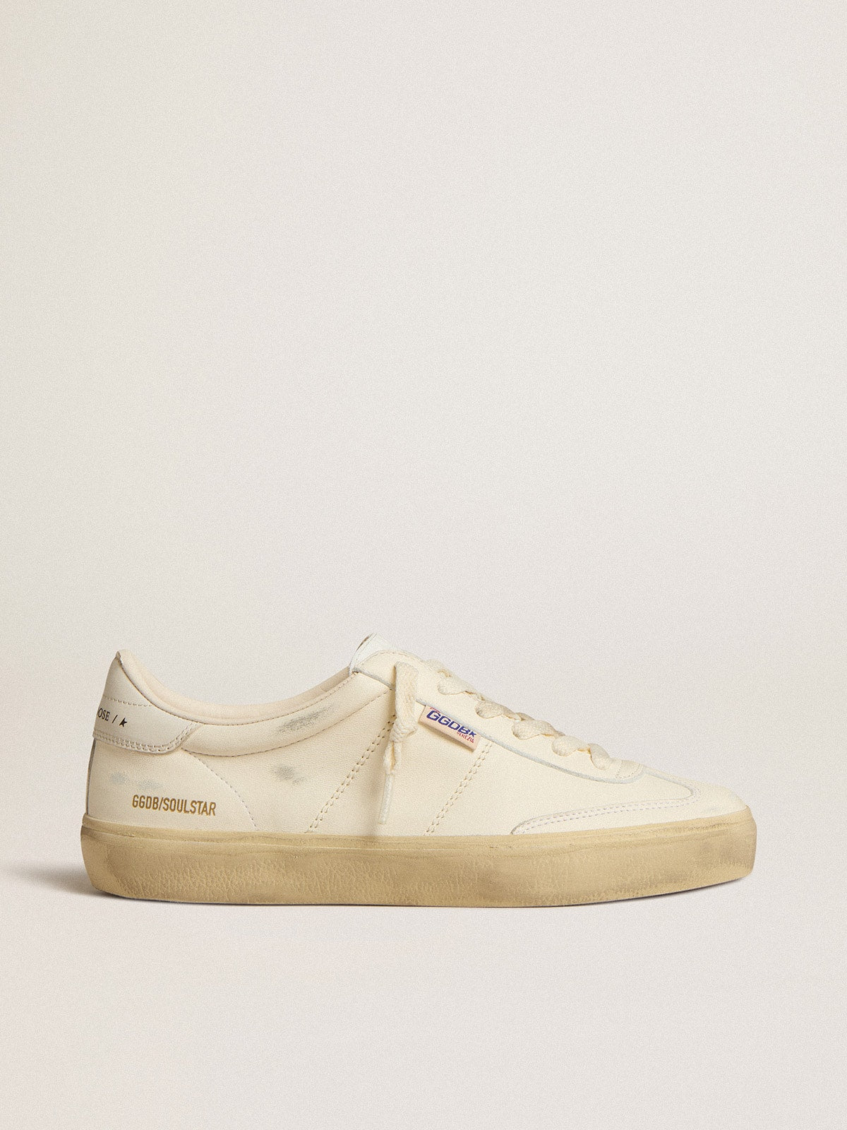 Golden Goose Soul Star Donna in Nappa Bianca con Talloncino in Pelle Bianca