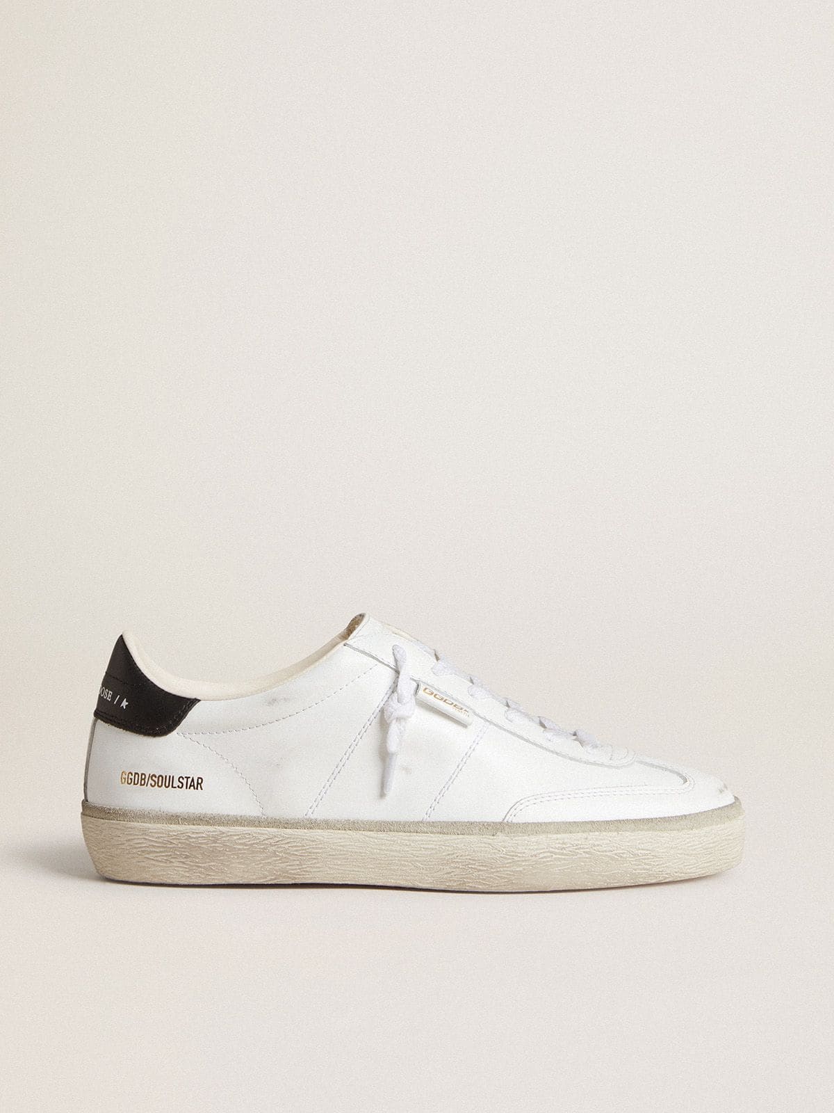 Golden Goose Soul Star Donna in Pelle Bianca con Talloncino in Pelle Nera