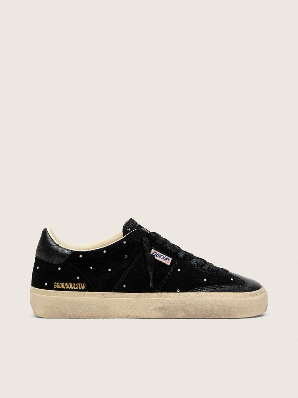 Golden Goose Soul Star Donna in Suede Nero con Swarovski Argento