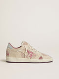 Golden Goose Ball Star Donna Ltd in Suede Rosa e Beige con Talloncino in Pelle Grigio Perla