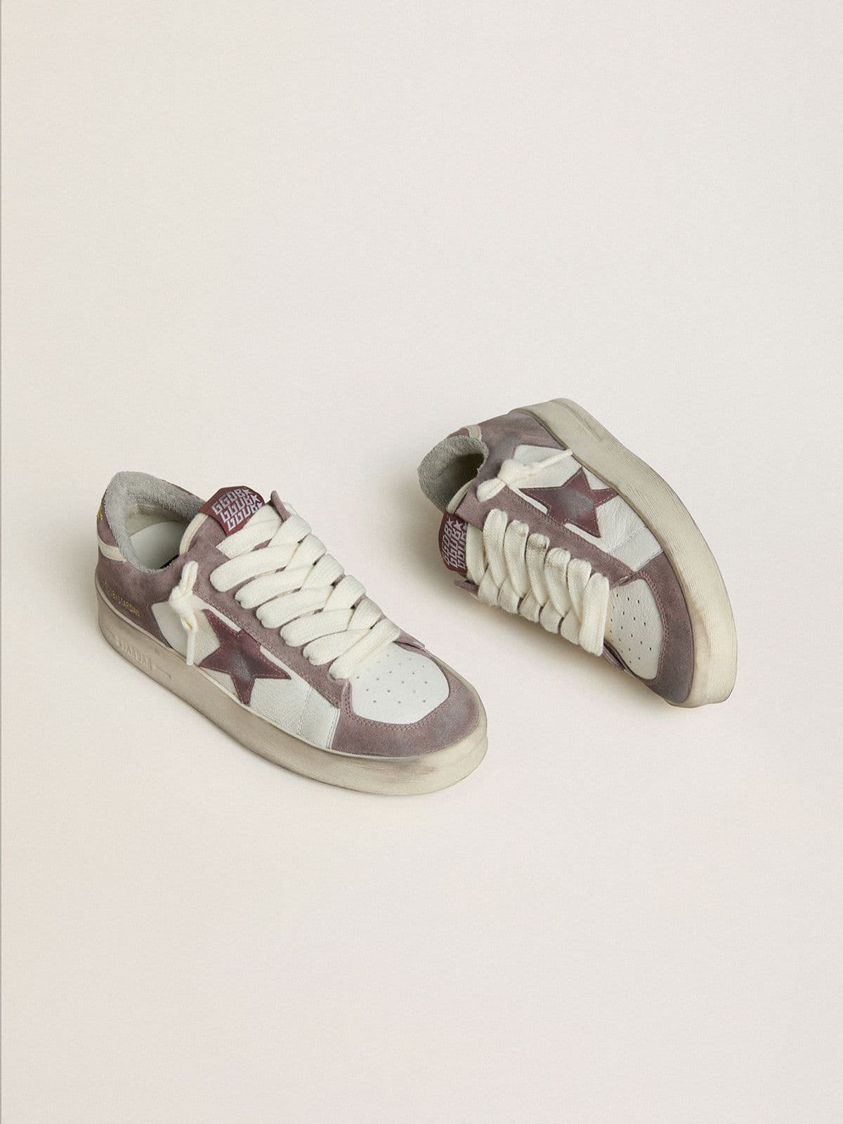 Golden Goose Stardan Donna Ltd in Nappa e Suede con Stella in Suede Malva e Talloncino in Suede Lavanda