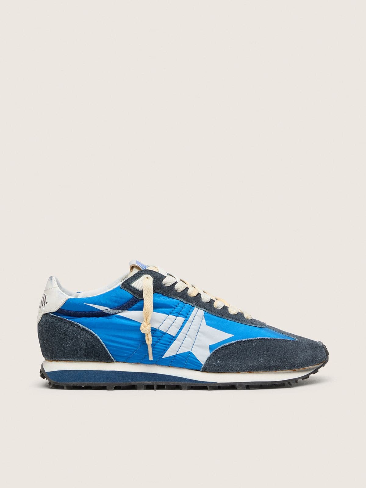Golden Goose Marathon Donna con Tomaia in Nylon di Colore Blu e Stella Bianca