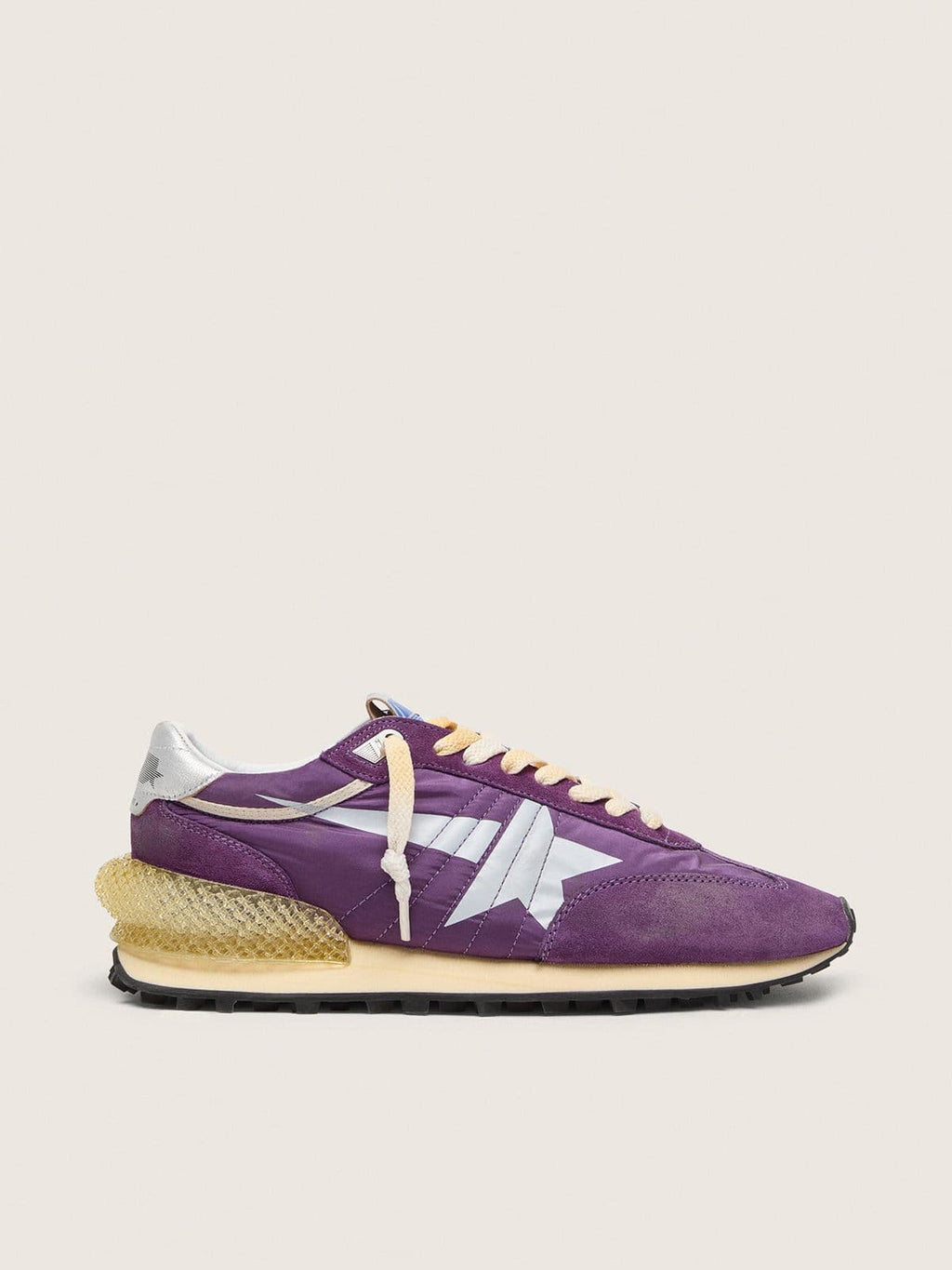 Golden Goose Marathon Donna con Tomaia in Nylon Viola e Stella Bianca