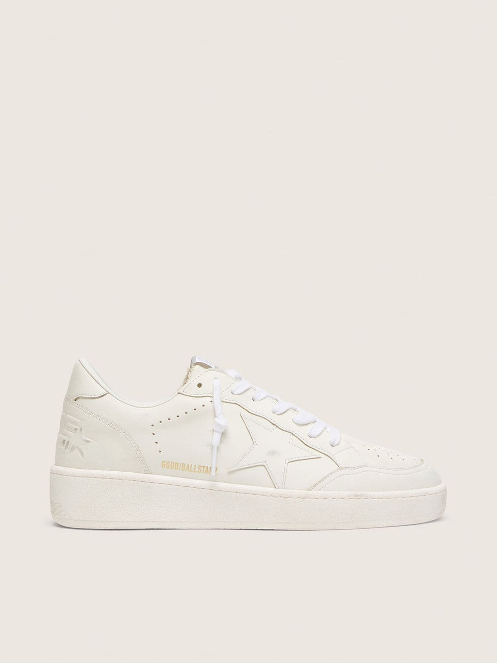 Golden Goose Ball Star Donna con Stella e Talloncino in Pelle Bianca