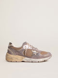 Golden Goose Dad Star Donna in Suede e Rete Lilla con Stella e Talloncino in Pelle Laminata