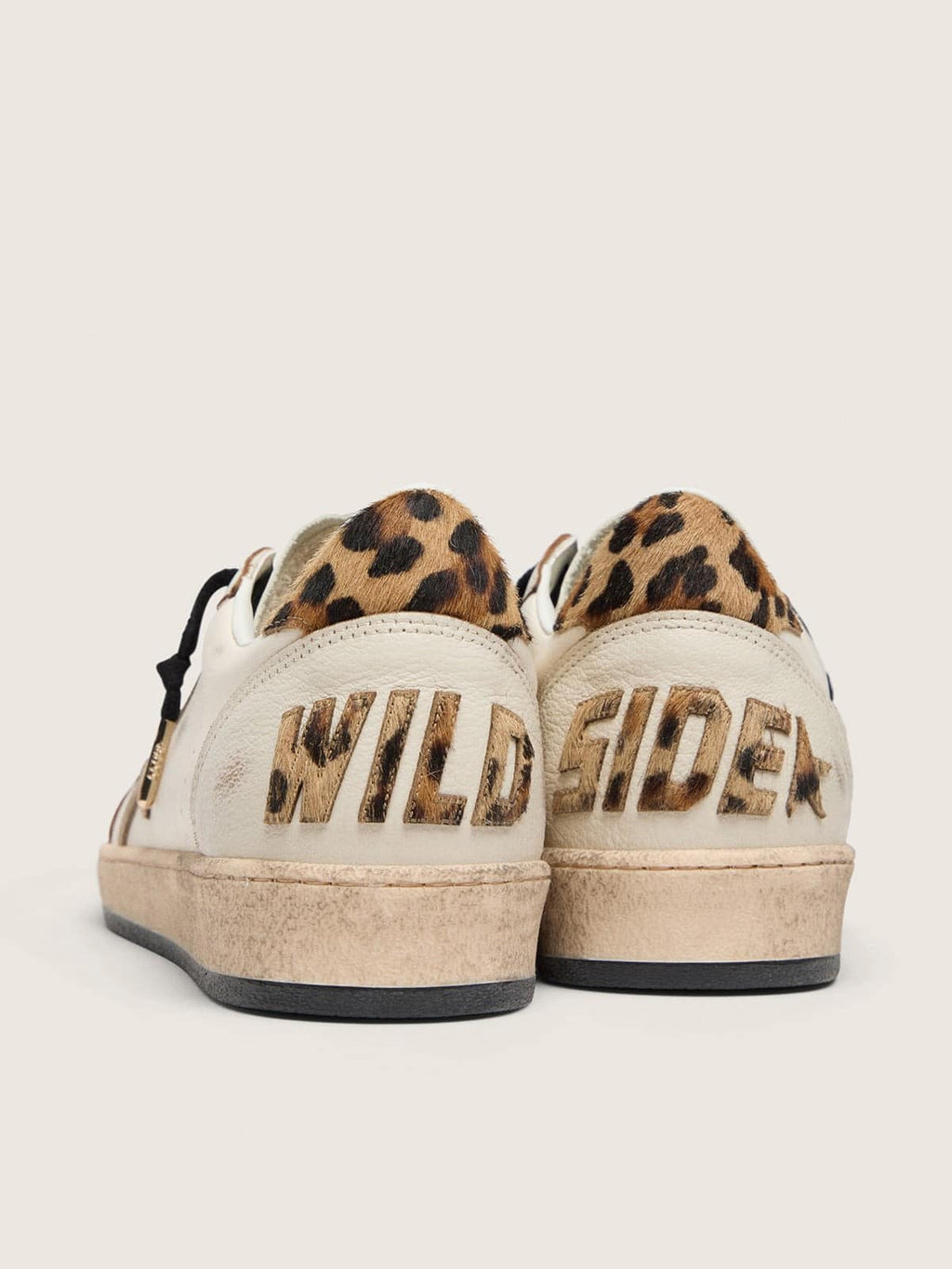 Golden Goose Ball Star Wishes Donna con Stella in Suede e Talloncino in Cavallino Leopardato