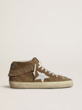 Golden Goose Mid Star Donna in Suede Color Tabacco con Frange e Borchie