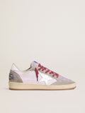 Golden Goose Ball Star Ltd Donna in Nylon Lilla con Stella in Pelle Bianca e Inserti in Suede