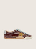 Golden Goose True-Star Donna in Naplak Bordeaux con Stella in Suede e Talloncino in Nappa Argento