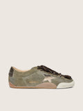 Golden Goose True-Star Donna in Suede Oliva con Stella Oro