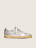 Golden Goose Super-Star Donna Lab in Nappa Laminata con Stella in Tpu Argento