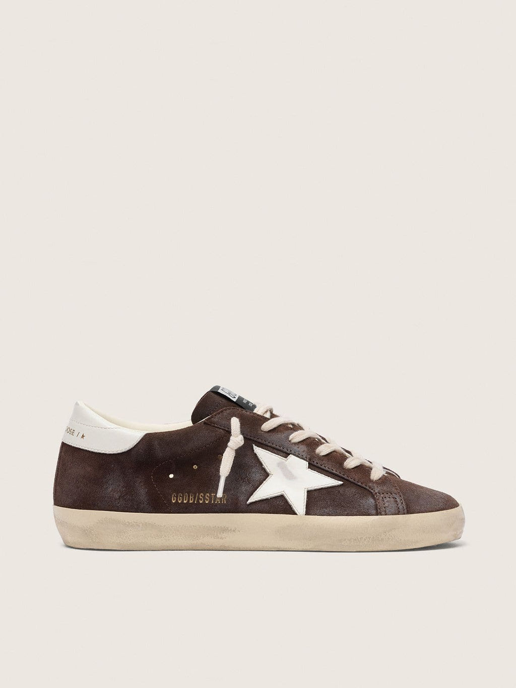 Golden Goose Super-Star Donna in Suede Marrone con Stella Bianca